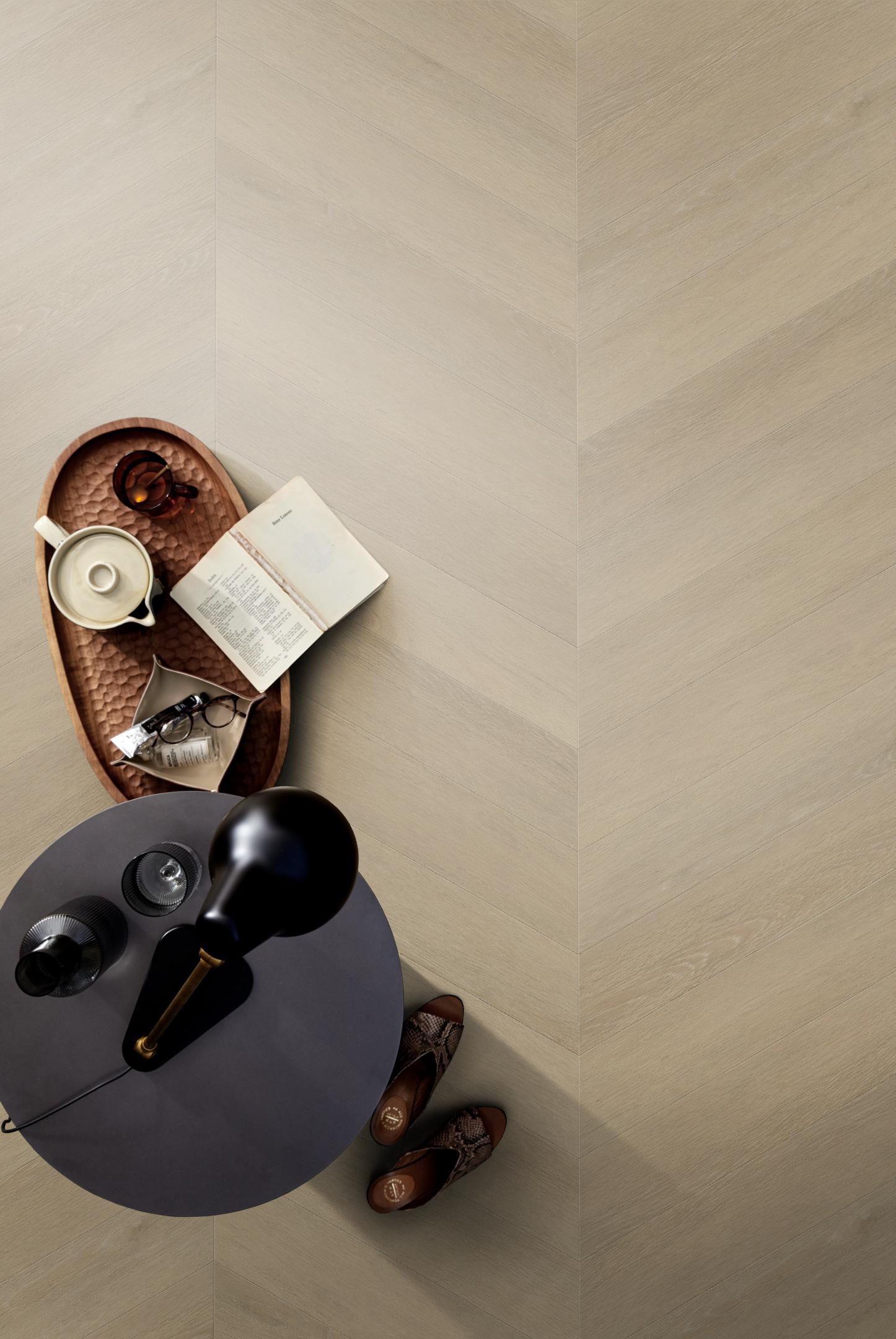 PVC vtwonen Noble Chevron Collection Natural Dryback - sfeer
