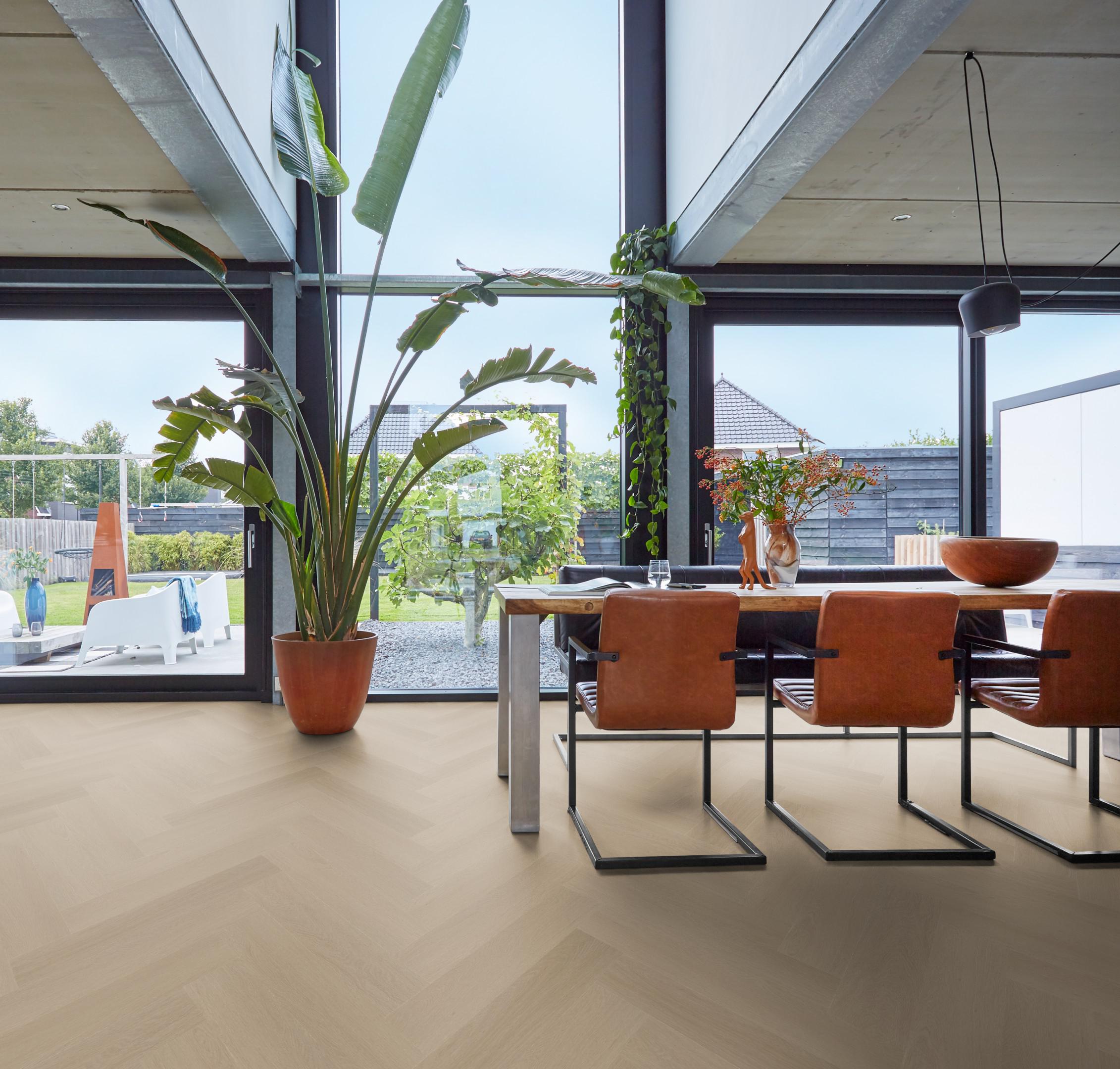 PVC Yup Fulham herringbone Collection Smoky Click - sfeer