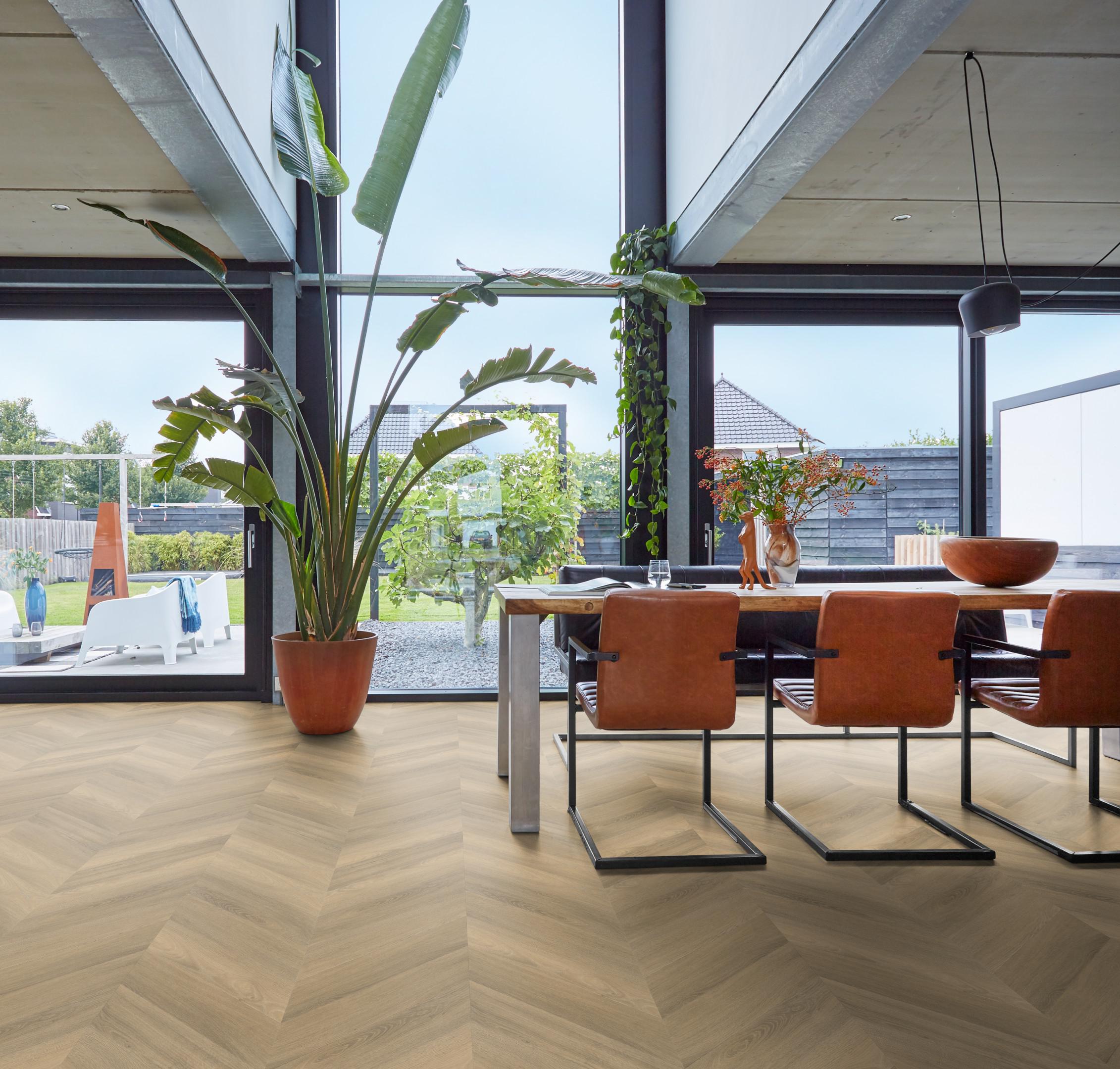 PVC Yup Paddington Chevron Collection Natural Dryback - sfeer