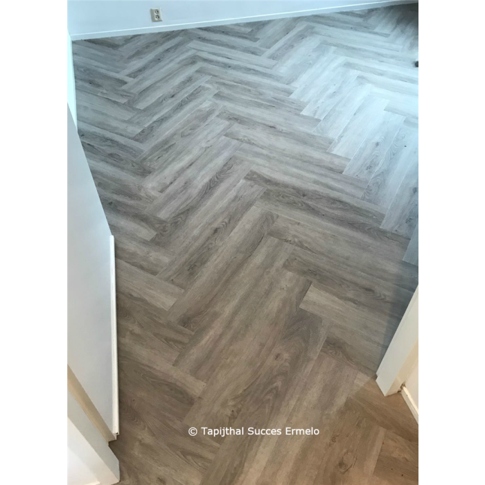 PVC YUP Collection Herringbone Light Grey Dryback