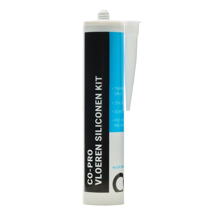 Co-pro vloeren siliconenkit transparant grijs 290ml