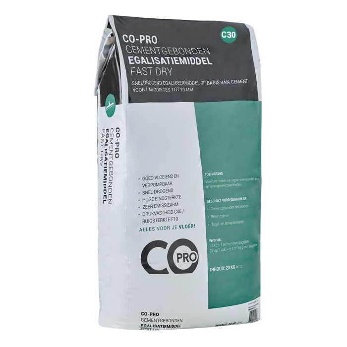 Co-pro Cementgebonden Egalisatiemiddel C30 fast dry 20KG