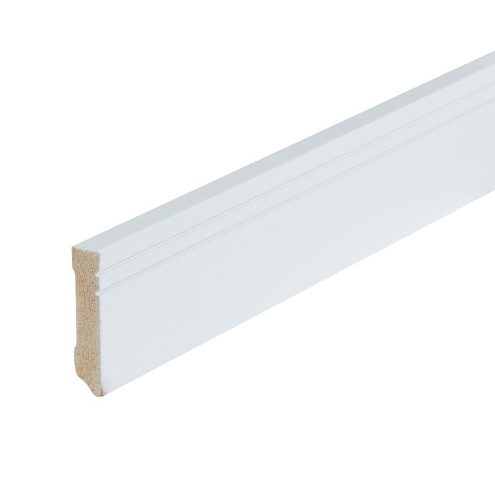 Wit gelakte plint Milaan 70x15 2.4mtr

