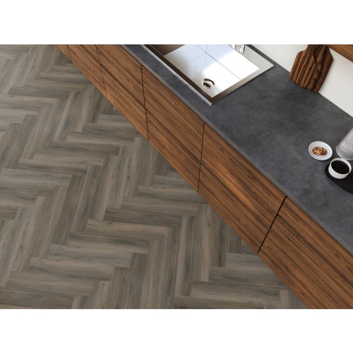 PVC Yup Collection Herringbone Dark Grey Click
