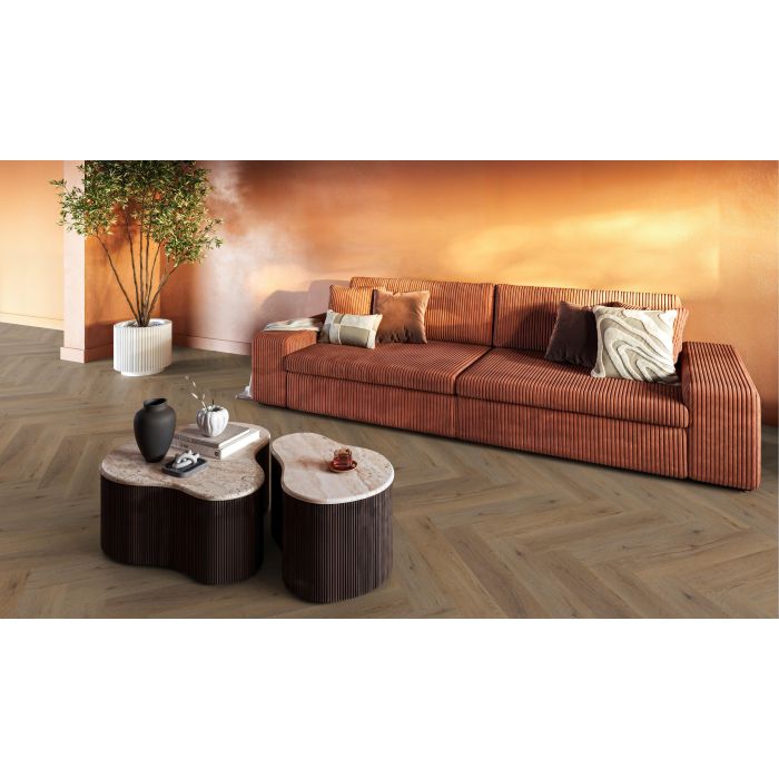 PVC 1821 Yup Leyton herringbone Collection Smoky Dryback Pakinhoud 1,90m2