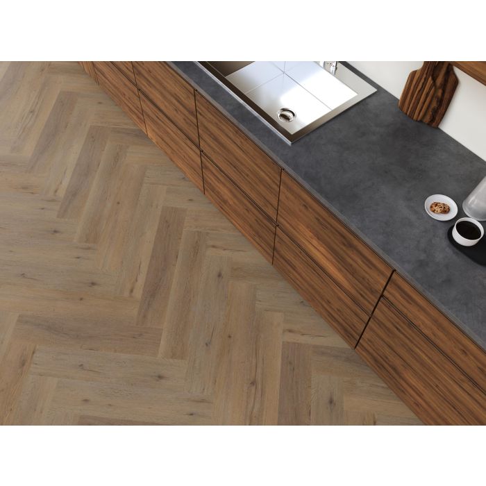 PVC 1821 Yup Leyton herringbone Collection Smoky Dryback Pakinhoud 1,90m2