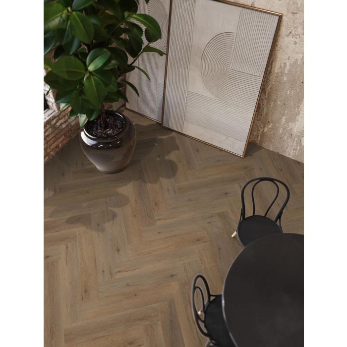 PVC 1821 Yup Leyton herringbone Collection Smoky Dryback Pakinhoud 1,90m2