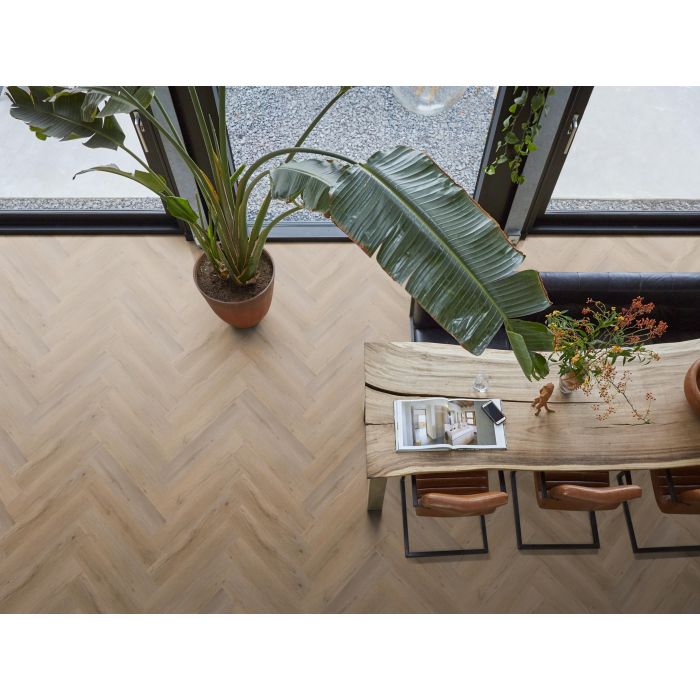PVC Yup Leyton herringbone Collection Naturel Oak Dryback