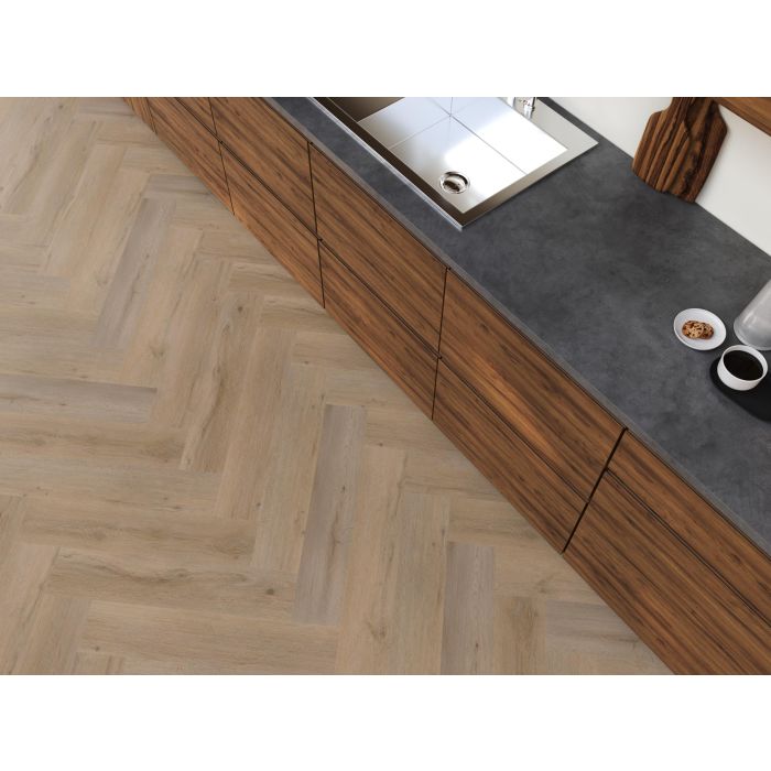 PVC Yup Leyton herringbone Collection Naturel Oak Dryback