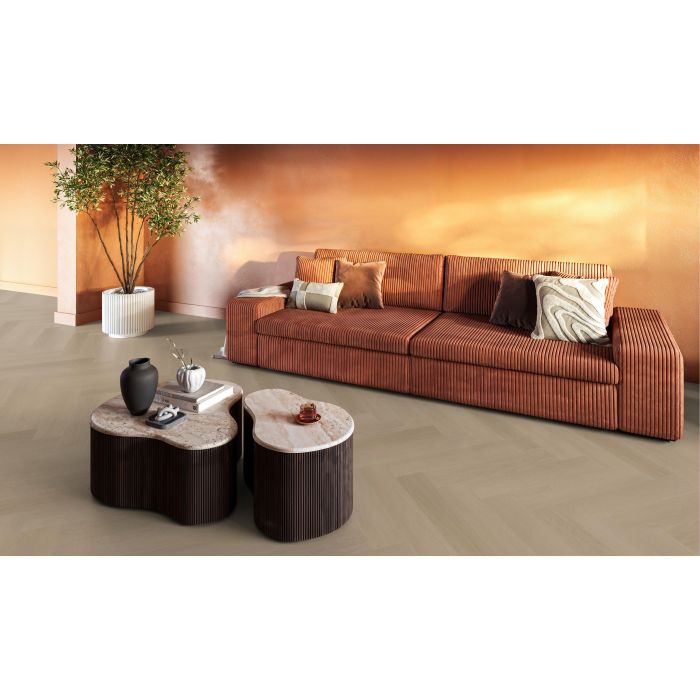 PVC Yup Fulham herringbone Collection Smoky Dryback