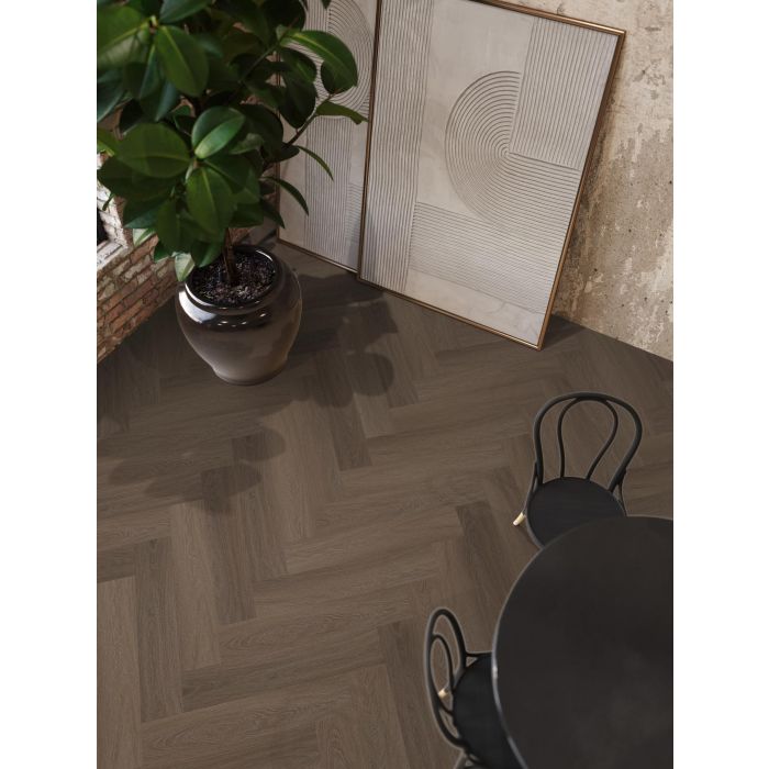 2615 PVC Yup Fulham herringbone Collection Brown Pakinhoud 1,70m2