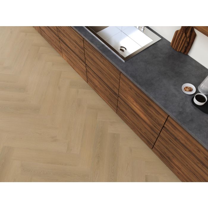 PVC Yub Merton heringbone Collection Light Oak Click