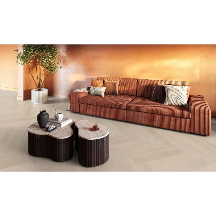 PVC YUP XL Brentford herringbone Collection Beige Dryback