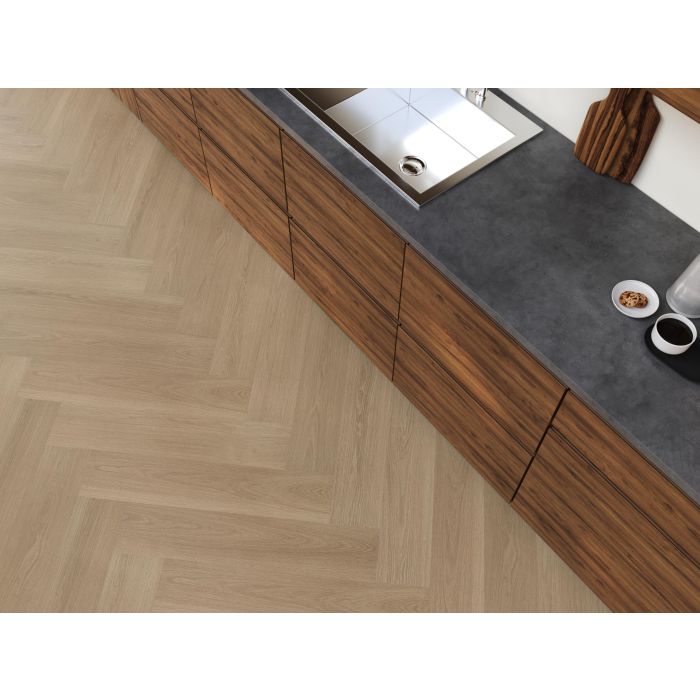 PVC YUP XL Brentford herringbone Collection Warm Oak Dryback