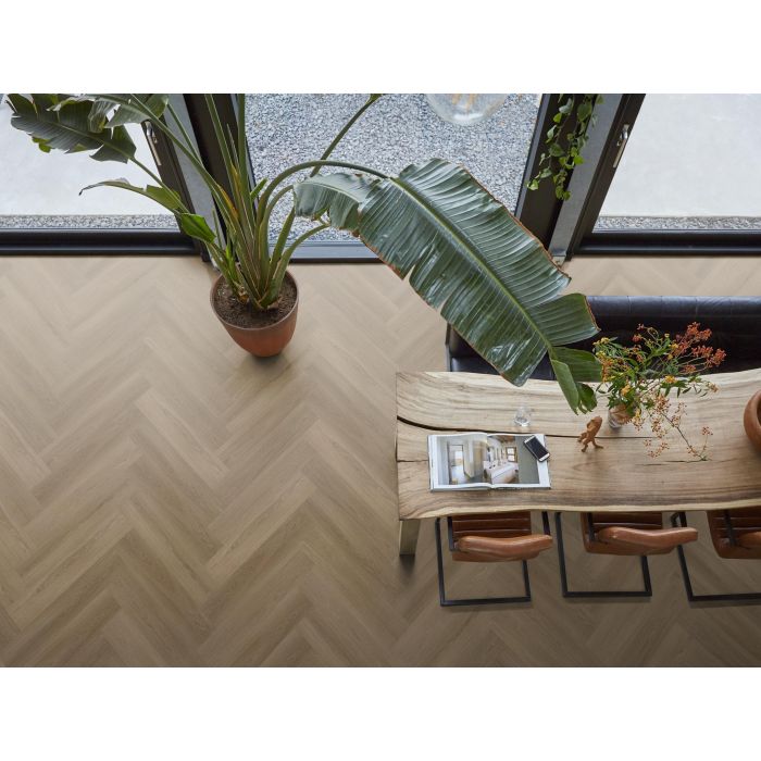 PVC YUP XL Brentford herringbone Collection Dark Oak Click