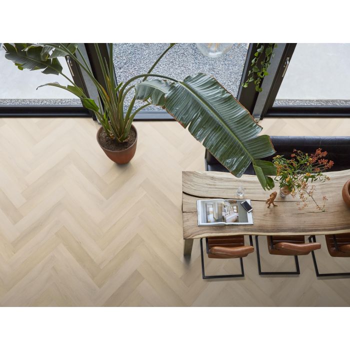 PVC YUP XL Mayfair herringbone Collection Natural Dryback