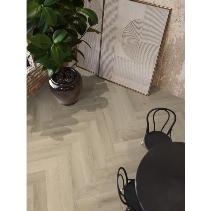 PVC YUP XL Mayfair herringbone Collection Warm Oak Dryback