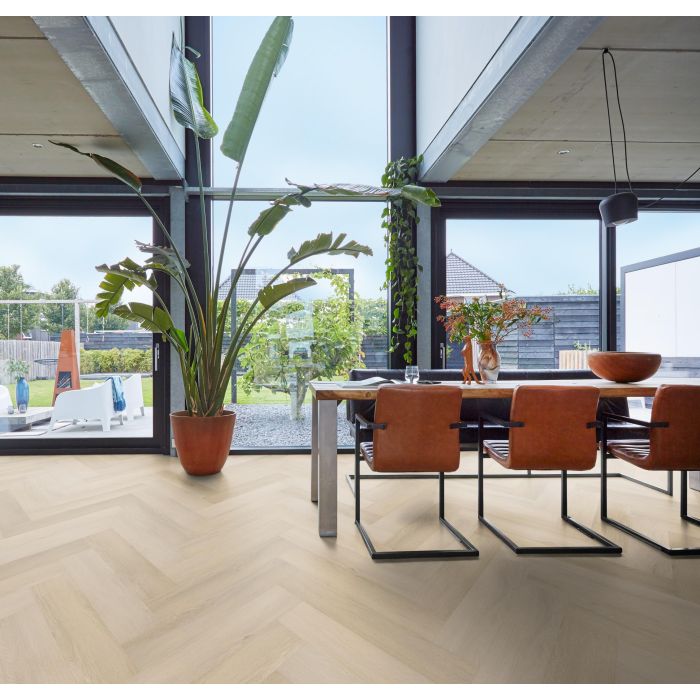 PVC YUP XL Mayfair herringbone Collection Natural Click