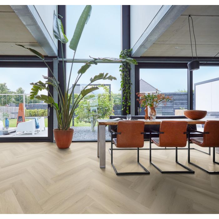 PVC YUP XL Mayfair herringbone Collection Warm Oak Click