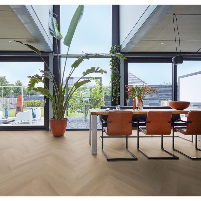PVC Yup Merton herringbone Collection Natural Oak Dryback