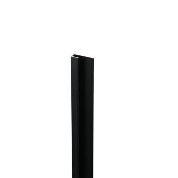 Start- en eindprofiel zwart pvc wand